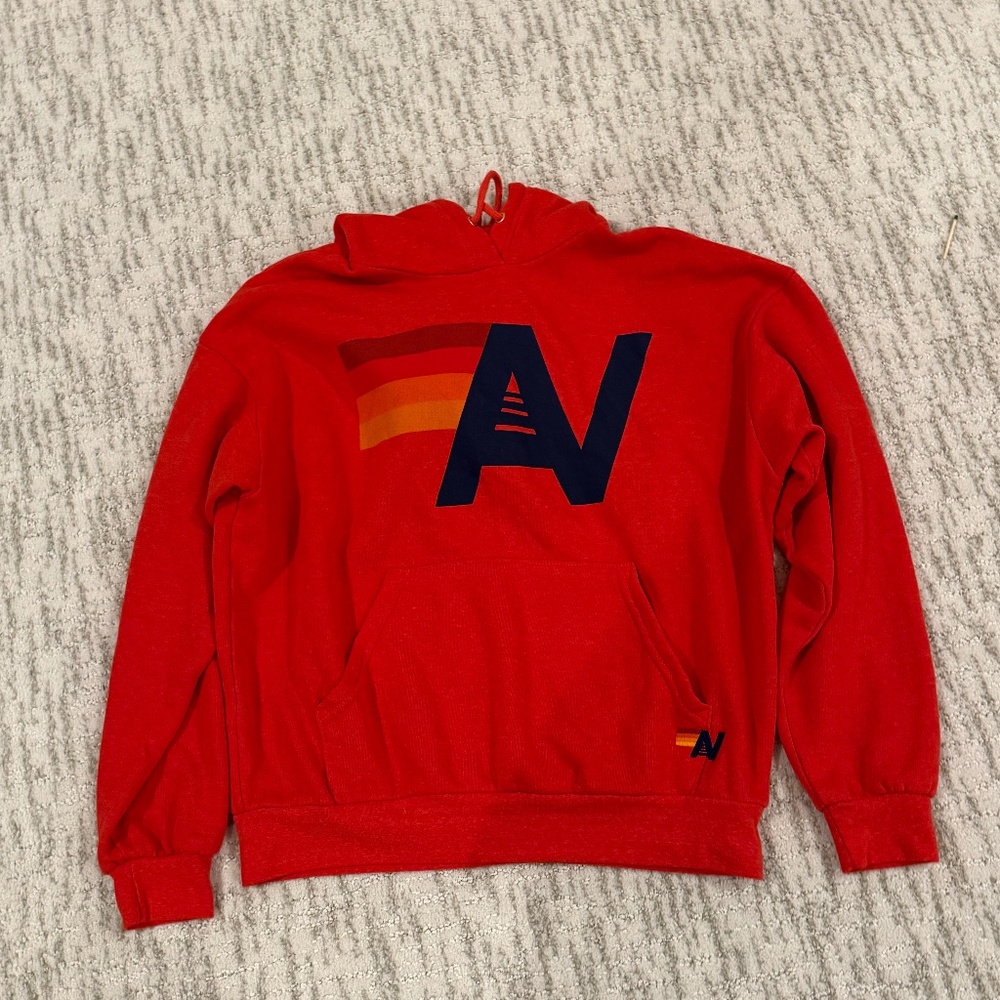 Aviator Nation - LOGO PULLOVER RELAXED HOODIE - RED - Picture 2 of 4